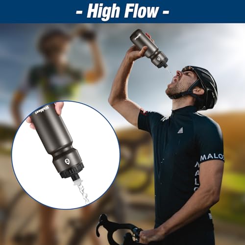 WEMEET Lightweight Cycling Water Bottle 2-Pack, Fits Most Bike Cages, Squeeze Water Bottle for Cycling, Running, Fitness(Black & Green Pink Purple, 32oz) - color: Black Green Pink Purple, size: 32 Ounces