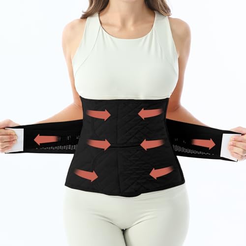 Allaugh Postpartum Belly Band for Women: Abdominal Binder Post Surgery, C Section Waist Trainer, Adjustable Support for After Birth Back Pain & Weak Core, Breathable Belly Wrap,Small,Black - color: Black, size: Small