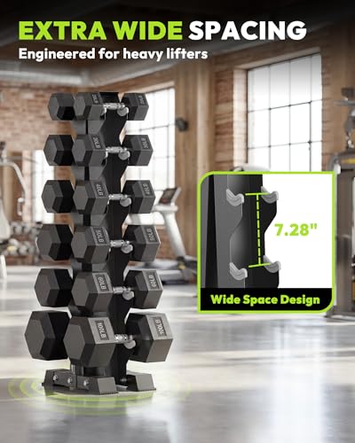 HANDBODE A-Frame Dumbbell Rack | Ideal for home gym, space-saving triangular frame, heavy-duty steel, holds multiple dumbbells securely - color: 1 X 6-Tier A-Frame with Landmine Attachment