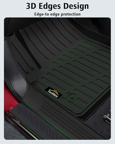 Floor Mats Custom for Jeep Grand Cherokee L 2021-2025 2026 Captain Chair(Only for 6-Seater w/o 2nd Row Armrest) TPE All Weather Cargo Liner with Backrest Mat & Door Sill Guards Accessories, Black - size: For Jeep Grand Cherokee L 6-Seater 2021-2025