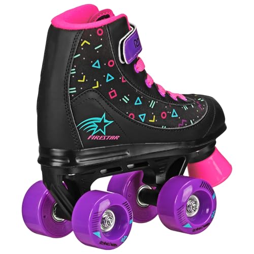 Roller Derby Firestar Youth Skates for Girls, Boys, Beginners, Kids - color: Midnight Prism, size: 2