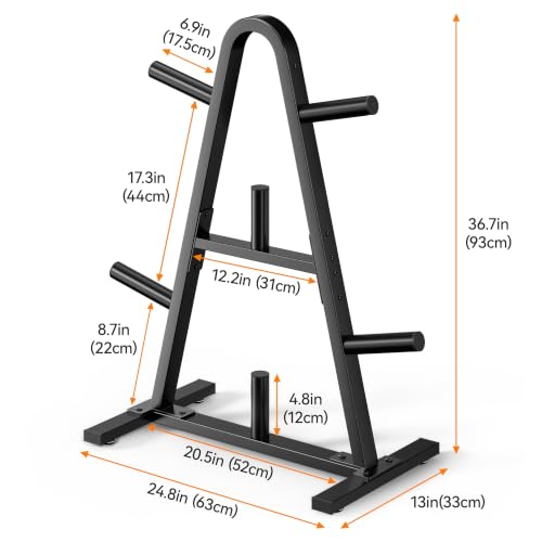 Weight Rack for Home Gym, 400 LB Weight Tree - size: for Olympic Weight Plate