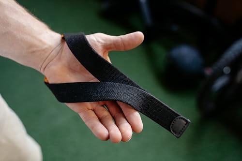 WARM BODY COLD MIND V2 Lifting Wrist Straps for Weightlifting - Hand Straps for Powerlifting, Weight Lifting, Bodybuilding Functional/Cross Training, Deadlift Gym Bar, Cotton - color: PRO Black