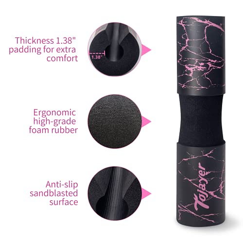 Squat Pad Barbell Pad for Workout, Neck & Shoulder Protective Foam - color: Pink Marble