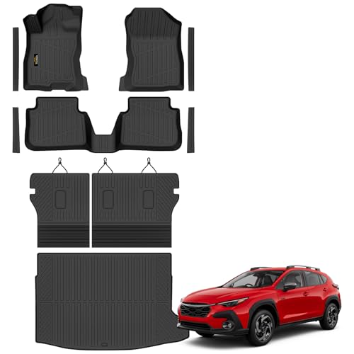 Floor Mats & Cargo Mat & Backrest Mat Custom for Subaru Crosstrek Hybrid 2026 (Not for Gas), Door Sill Guards, All Weather TPE Full Set Floor Liners Trunk Mat for Crosstrek Hybrid 2026 Accessories - size: For Subaru Crosstrek Hybrid 2026