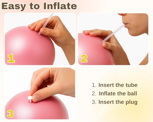 Pilates Ball 9 Inch Yoga Ball Small Exercise Ball for Core Strength Fitness Balance Stability at Home Gym