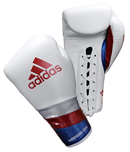 adidas Speed 500 Pro Boxing Gloves – Genuine Leather Training Gloves for Men & Women, Lace-Up Heavy Bag & Kickboxing Gloves - color: BLACK/GOLD/SILVER, size: 12 oz