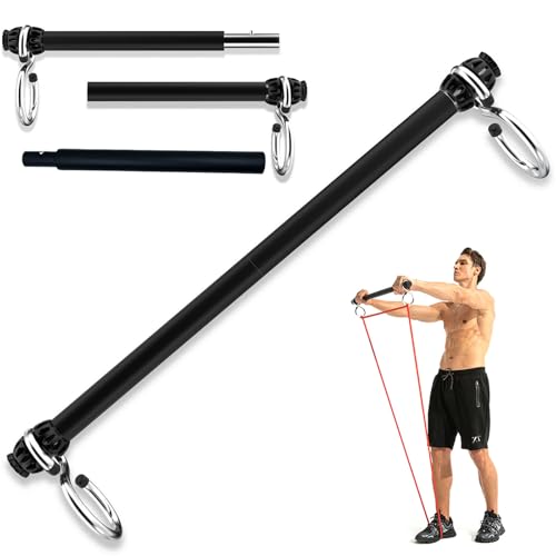 Resistance Band Bar, Portable 43 Inch Pilates Bar with Resistance Bands Home Gym Workouts Stick Squat Yoga Pilates Flexbands Kit for Full Body Shaping - color: 43 Inch Resistance Band Bar