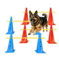 TNZMART Agility Hurdles Dog Jumps and Weave Poles Training Equipment Set Adjustable Dog Cones Obstacle Course for Backyard Portable Canine Exercise Kit with Carry Bag (Mix 4, 19 in) - size: 19 in