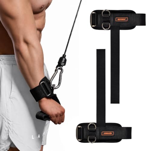 1 Pair Weight Lifting Straps with D Rings for Cable Machine Workout, Neoprene Padded Wrist Straps for Weightlifting Deadlifting, Non-Slip Wrist Support for Men Women - color: Black