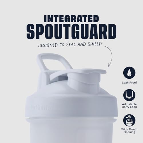 BlenderBottle Classic V2 Shaker Bottle Perfect for Protein Shakes and Pre Workout, 28-oz, Full-Color White - color: Full-Color White, size: 28 Ounces