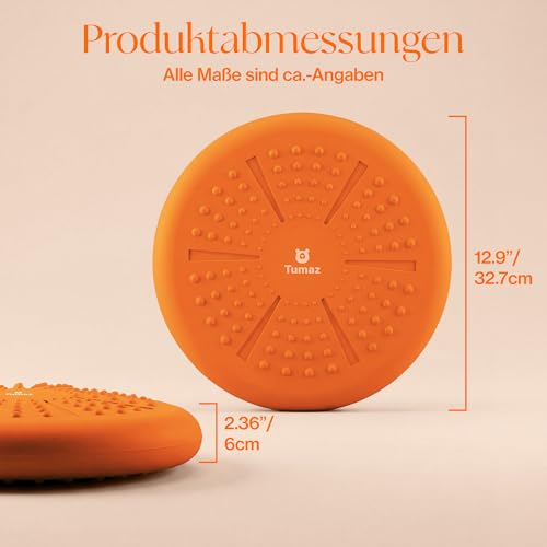Tumaz Wobble Cushion - Wiggle Seat to Improve Sitting Posture & Stay Focused for Sensory Kids, Balance Disc to Core Strength & Flexible Seating [Extra Thick Balance Board, Pump Included Wobble Board] | Extra Thick | Supports Active Sitting | For Sensory K