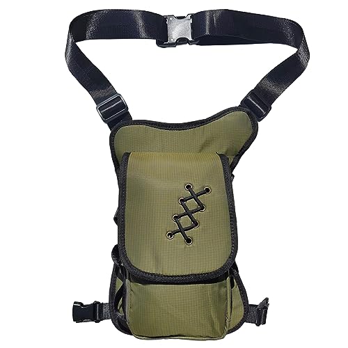 Thigh Pack, Larswon Leg Bag Thigh Pouch Bag Tactical Waist Bag Motorcycle Bag Waterproof - color: D- Green, size: Medium