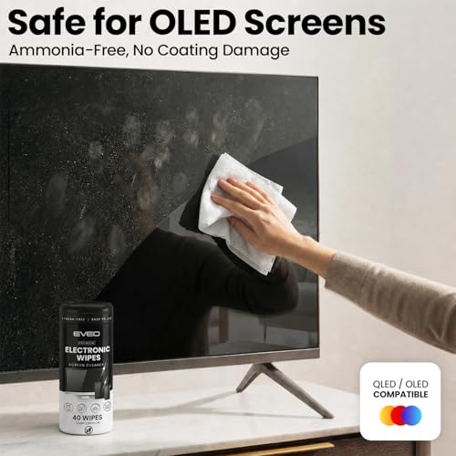 Electronic Wipes Screen Cleaner Streak-Free [2 Pack x40] Computer Screen Wipes, TV Screen Cleaner Wipes, Monitor Wipes for Smart TV, Laptop, iPhone, ipad and more - [Microfiber Cloth + 80 Wipes] - size: 2 Pack (80 Wipes)