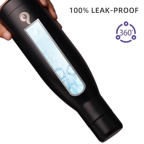 BJPKPK 25oz Insulated Stainless Steel Water Bottles Reusable Metal Travel Sports Water Bottle Keep Cold and Hot,Midnight Black - color: Midnight Black, size: 25 Ounces