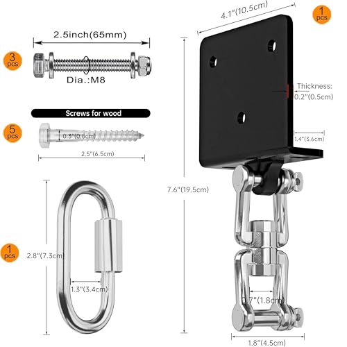 Punching Bag Hanger, 900 LBS Heavy Bag Wall Mount & Ceiling Hanger with 360° Swivel, Thick Steel Boxing Mount for MMA, Muay Thai & Home Gym (Multiple Mounting Options) - color: Ceiling - L-Shape Joist