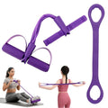 21 Fitness Resistance Bands-6 Tube Pedal Ankle Puller, Multifunction Tension Rope, Pedal Resistance Band with Handle Sit Up Exercise Equipment Home Gym Tummy Trainer for Men Women - size: 6 Tube