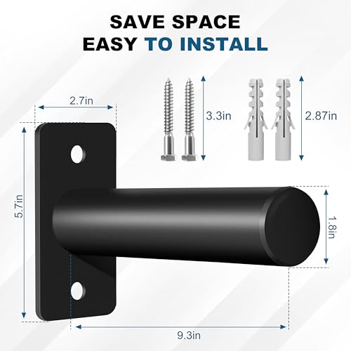 EVERYMATE Weight Plate Rack, Wall Mount Weight Plate Holder for Bumper Plates, Max Weight Capacity 330 lb, Home Gym Organizer - size: 2-inch-6Pack