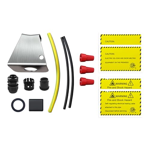 CSA Self-Regulating Heat Cable Power Connection Kit | 120/240V for Roof & Gutter De-Icing Heating Cable (1 extra End Seal Kit included) - style: Hardwire Power Connection Kit
