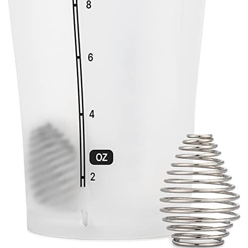 Hydra Cup DualShaker Pro 32 oz Shaker Bottle for Protein Shakes, Shaker Cup w/Handle & Ball Blender Whisks, Dual Mixing Shaker Bottle with Storage, 2 in 1, for Travel To Go, BPA Free (White) - color: Clear