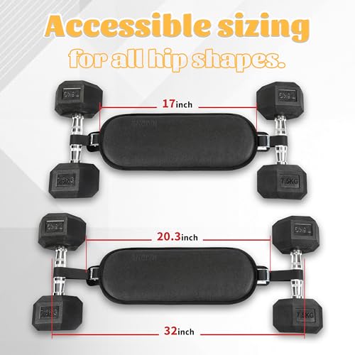 Hip Thrust Belt, Dumbbell Hip Thrust Belt for Kettlebells or Grip Plates, Thicker Slip-Resistant Leather Glute Bridge Pad Machine for Booty Workout of Home Gym