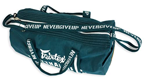 Fairtex BAG9 Retro Style Barrel Bag Thai Boxing Heavy Gym Bag Myay Thai MMA (Green) - color: Green
