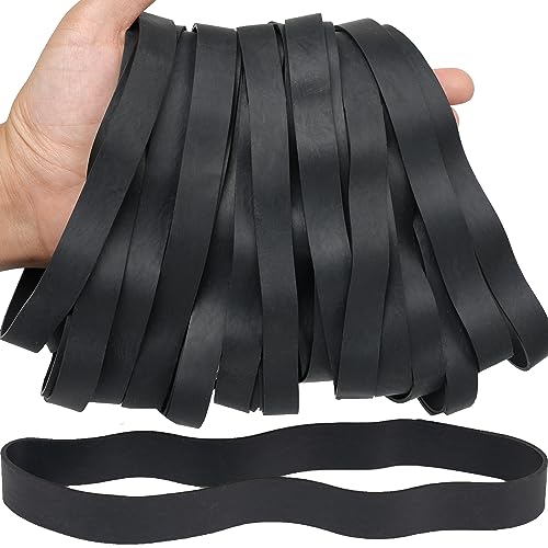 AMUU Rubber Bands Size 107 Wide Big Thick Long Rubber Band 30Pcs Heavy Duty | Black Big Elastics Bands Long for Office Supply File Folders Box Books gifts Notebook( 7" x 5/8") - color: Black