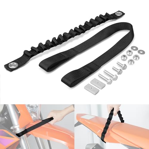 NICECNC Lift Pull Strap Kit Front & Rear Nylon Black | Compatible with KTM 150-500 EXC/EXCF/XCW/XCF-W/XW-F 2024-2026 Compatible with Husqvarna 150-501 TE/FE/FE W 2024-2026