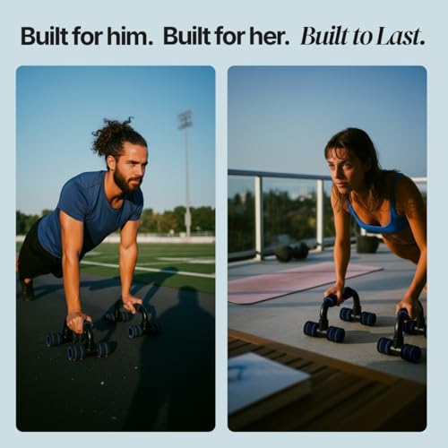 Perfect Push Up Handles for Floor 1 Pair | Home Workout Equipment for Men | Pushup Bar | Calisthenics Parallettes | Handstand Bars | Home Fitness Portable Workout Equipment | Strength Training | Gym Equipment for Home Gym Essentials - color: Red-Black