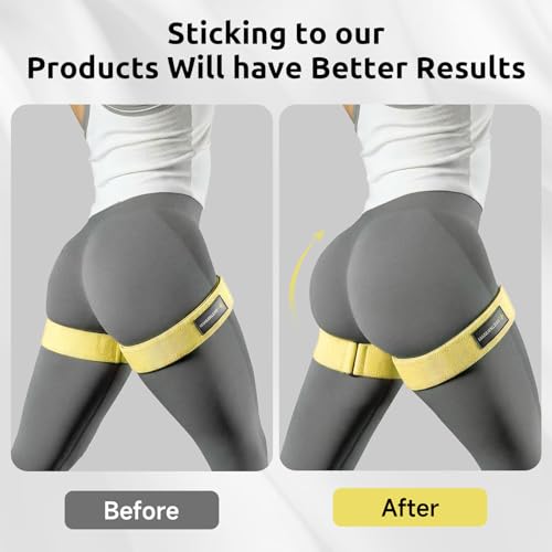 MANUEKLEAR Non-Slip Blood Flow Restriction Bands for Thighs, BFR Booty Bands for Women Glutes Leg, Adjustable Occlusion Thigh Bands for Workout Leg & Hip - color: Yellow