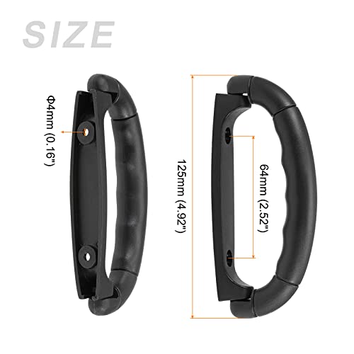 METALLIXITY Luggage Handle (125mm/4.92") 1Pcs, Plastic Pull Handle Grip Replacement - for Home Box Case Suitcase, Black