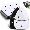 5 Pcs 6 Holes Foam Sanding Pads with Cutting Line and Hook and Loop Backing Sander Mouse Detail Sanding Interface Pad to Increasing Flexibility and Balancing Pressure - color: Black and White, size: 6 Holes with Cutting Line