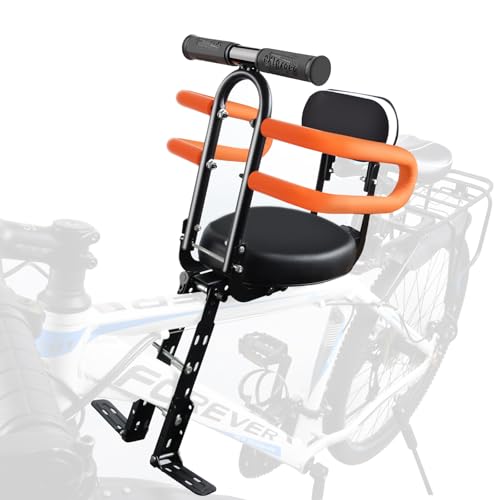 Child Bike Seat for Adult Bike,Retractable Baby Bike Seat Front Mounted for Children 2-6 Years Old - color: gold for bike