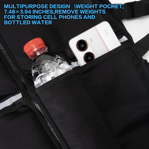 Adjustable 2–35 LBS Weighted Vest with Zipper Equipped with 16 Soft Iron gentle against skin Ideal for Strength Training Running & Gym Workouts