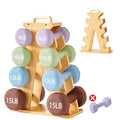 Wooden Dumbbell Rack Stand Gift for Fitness Lovers, Compact A-Frame Weight Holder for 8-15lb Dumbbells, Stylish Space-Saving Organizer for Home Gym (Dumbbell Rack Stand Only)