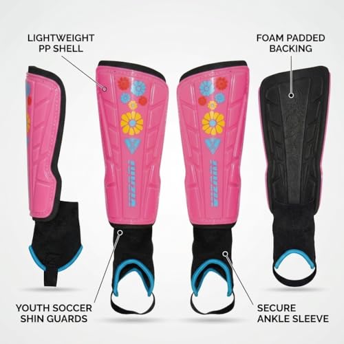 Vizari Blossom Pink/Blue Shinguard - size: Medium
