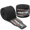 Meister Adult 180" Semi-Elastic Hand Wraps for MMA & Boxing (Pair) - color: Black