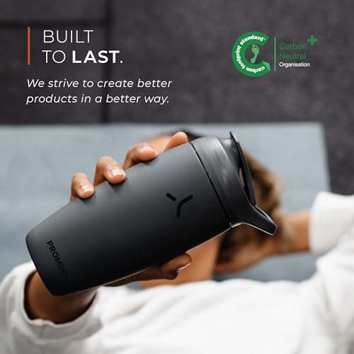 Promixx Pursuit Shaker Bottle - Insulated Stainless Steel Water Bottle and Shaker Cup - 18oz - Midnight Blue - color: Midnight Blue