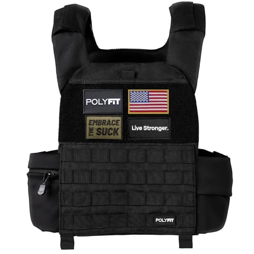 Polyfit Fortify Weighted Vest - Workout Vest for Men & Women - color: Black
