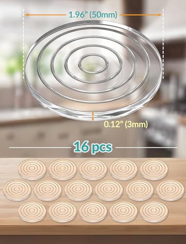 NiHome 16-Pack Non-Slip Cutting Board Feet, Self-Adhesive Silicone Pads | Washable & Reusable 1.96 Inch Oversized Design, No Screws Needed, Protects Countertops for Trays, Furniture & Chairs - size: 1.96 Inch
