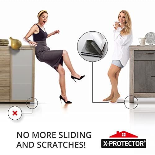 X-PROTECTOR Non Slip Furniture Pads – 4 PCS Premium Furniture Grippers 6"! Best SelfAdhesive Rubber Feet Furniture Feet – Ideal Non Skid Furniture Pad Floor Protectors – Keep Furniture in Place! - size: 6 inch 4 Square