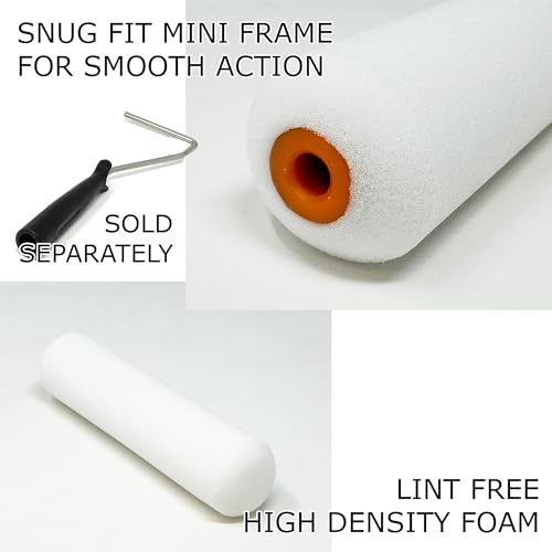Allgala Foam Paint Roller, 24 Pack 4 inch Shedless High Density Foam Mini Paint Roller Cover for Trim Wall Funiture Doors Cabinets, Cupboards - size: 4" Foam (Pack of 24)
