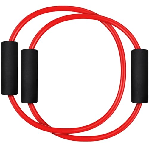 Seenelling Barre Double Tube Red Resistance Band Exercise Tubes for Home Pilates Barre Workout