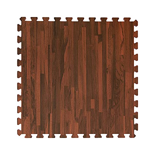 IncStores Premium Soft Wood Print Foam Flooring Tiles | Interlocking Foam Tiles for Home, Gym, Training and Yoga | 3/8 and 5/8 Inch - color: 5/8" - Textured Mocha, size: 24 Sq Ft