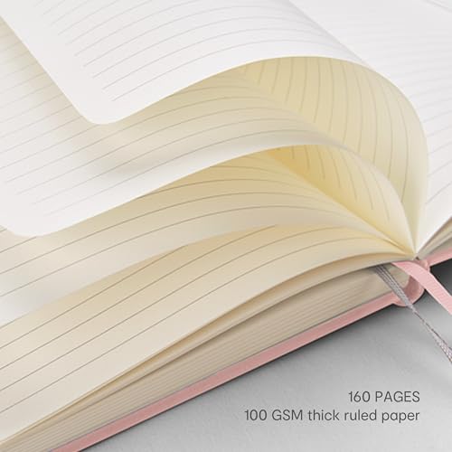 &And Per Se Lined Notebooks 3-Pack Gift Set, A5 Hardcover Journals, 160 Pages 100gsm Thick Paper, 3 Assorted Colors (Cyan, Pink & Purple) - color: Cyan,Pink&Purple, style: 3 Pack-Lined