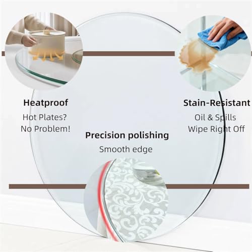 36" Round Glass Table Top - 1/2" Thick Beveled Edge Tempered Glass, Replacement Glass Table Top for Kitchen/Patio Table - size: 36 INCH, style: 1/2"thick - Beveled