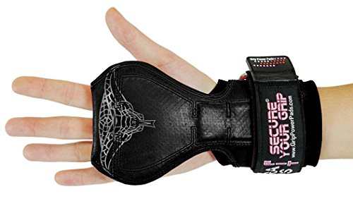 Cobra Grips Weight Lifting Gloves with Adjustable Neoprene Padded Wrist Wraps - Heavy Duty Alternative to Power Lifting Hooks for Deadlifts - color: FIT Black Rubber, size: 4.25 - 7.0"
