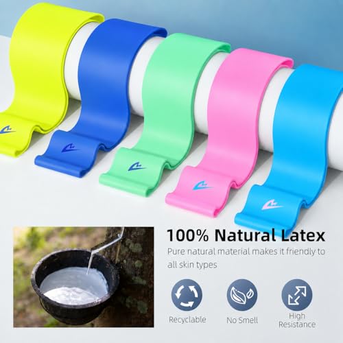 Pull Up Assistance Bands Set, Natural Latex Resistance Bands for Working Out, 5 Resistance Levels from 5 to 40 lb, Long Bands with Carry Bag for Home Gym and Strength Training