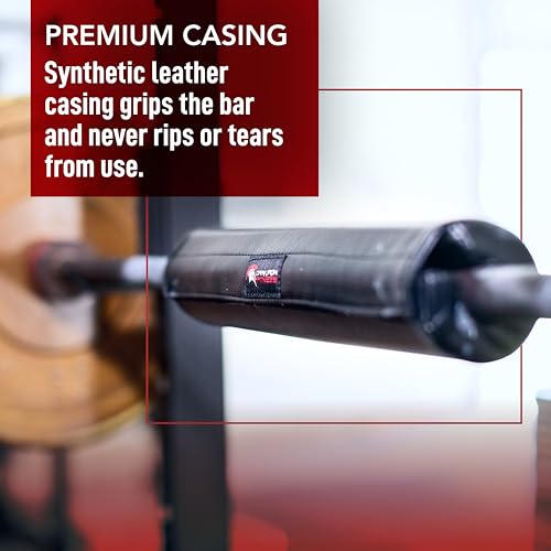 Dark Iron Fitness Barbell Pad w/Extra Thick Foam Padding, Non-Slip Hook and Loop Closure for Olympic Bars Weight Training Shoulder & Neck Protection Support, for Squats Hip Thrusts Lunges - color: All Black