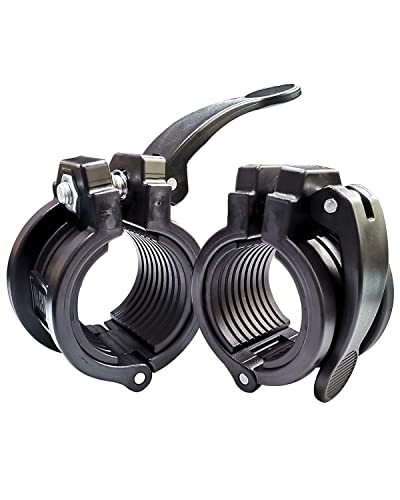 Barbell Clamps 2inch - 2 PCS Adjustable Barbell Clips Quick Release Locking Weight Clips Olympic Barbell Collars (Black 1.8-2inch) - color: Black 1.8-2inch